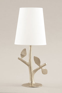 Folia small table lamp 3 leaves in silver plated bronze. Objet insolite. 