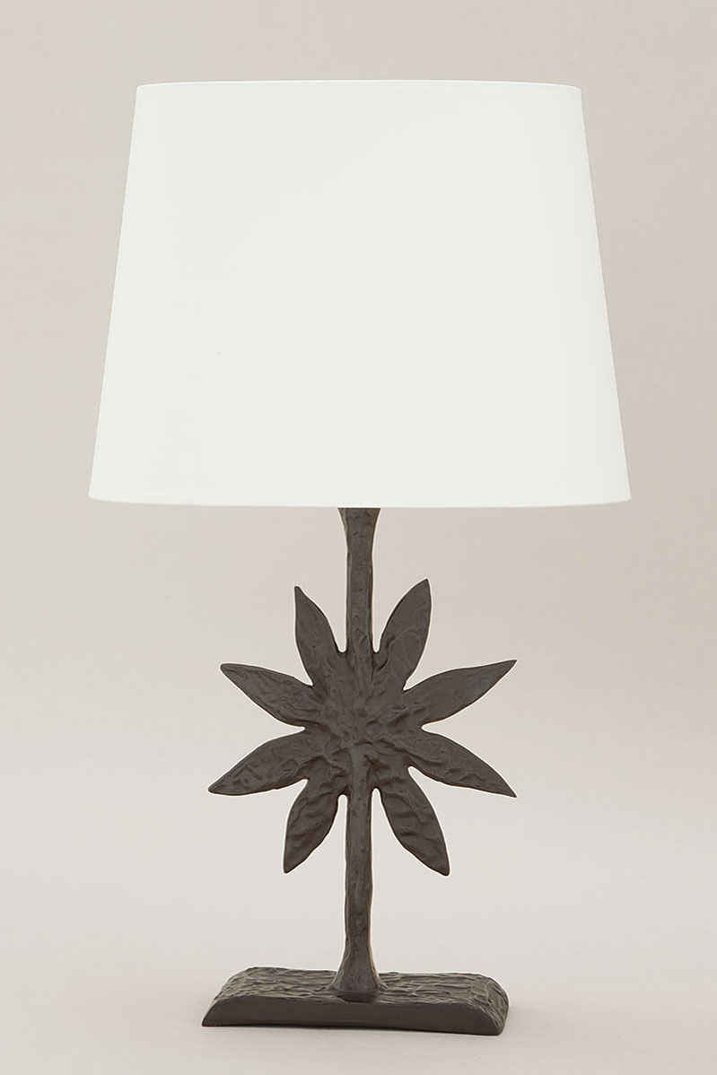 Helios sun table lamp with patina bronze finish. Objet insolite. 