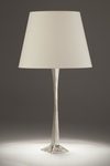 Ines satin nickel bronze table lamp. Objet insolite. 