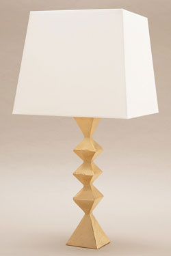 Infini geometric table lamp in gilt bronze. Objet insolite. 