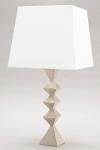 Infini geometric table lamp in silver plated bronze. Objet insolite. 