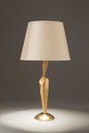 Jude table lamp in gilded bronze. Objet insolite. 