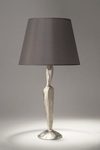 Jude mineral table lamp in bronze with satin nickel finish. Objet insolite. 