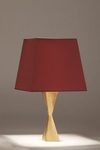 Pablo table lamp with hourglass shape base gold finish. Objet insolite. 