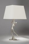 Pompeii silver figurative table lamp. Objet insolite. 