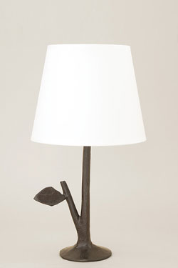 Sila branch table lamp in black patinated bronze. Objet insolite. 