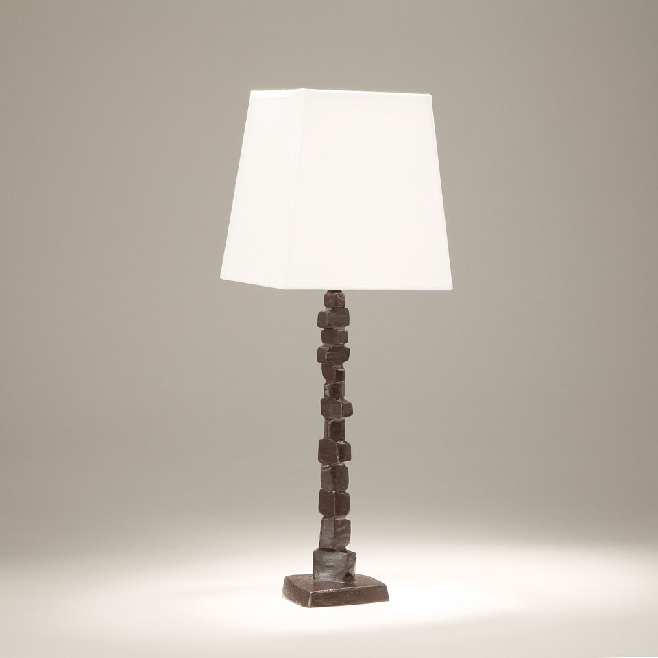 Small Table Lamp In Black Patinated Bronze Fragile Objet