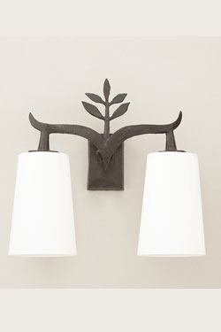 Alia classic antique wall lamp with white shade. Objet insolite. 