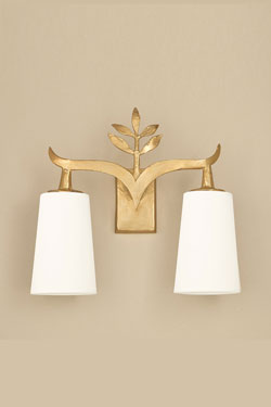 Alia double wall light golden finish. Objet insolite. 