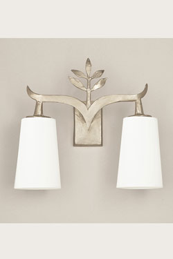 Alia double wall light in solid bronze with satin nickel finish. Objet insolite. 