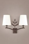 Antique wall lamp Tillia 2 lights in patinated black. Objet insolite. 