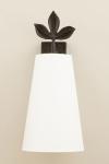 Charmille bronze wall lamp with white conical shade. Objet insolite. 