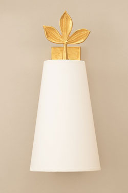 Charmille gold leaf sconce. Objet insolite. 