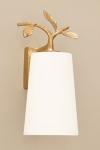 Dolce gilded wall lamp in bronze with plant decoration. Objet insolite. 
