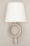 Dona wall lamp in silver bronze with white shade. Objet insolite. 