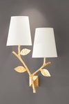 Flora golden wall light 2 plant lights in solid bronze. Objet insolite. 