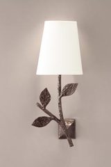 Flora plant wall light in patinated black bronze. Objet insolite. 