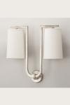 Gustave 2-light satin nickel sconce. Objet insolite. 