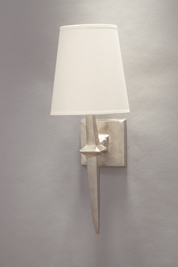 Satin nickel wall lamp with white lampshade Adam. Objet insolite. 