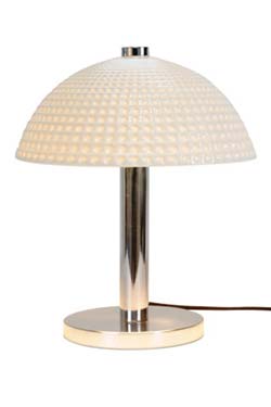 Cosmo Dimple white and chrome desk lamp. Original BTC. 