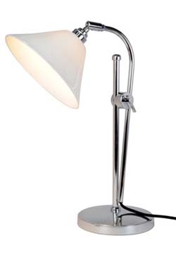 Task Ceramic desk lamp with porcelain shade. Original BTC. 