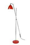 Task Overreach red metal floor lamp, industrial style. Original BTC. 