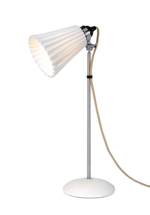 Lampe vieux teck abat-jour demi lune