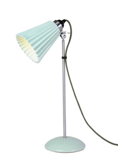 Hector Plissée lampe de table avec verrerie moyenne verte. Original BTC. 