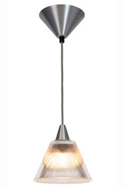 Circus pendant lamp in fluted glass. Original BTC. 