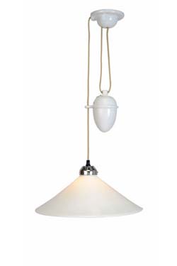 Cobb porcelain rise-and-fall pendant lamp large model. Original BTC. 