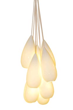 Drop Zero 9-light natural gloss porcelain chandelier. Original BTC. 