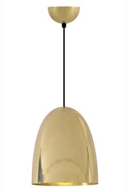 Stanley pendant lamp large model in yellow brass. Original BTC. 
