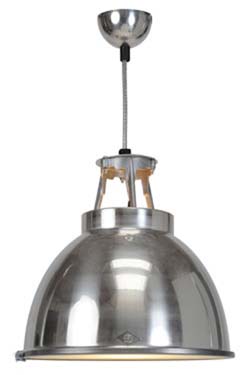 Titan  aluminium pendant lamp medium model with wired glass. Original BTC. 