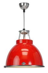 Titan large red pendant lamp with glass. Original BTC. 