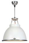 Titan large white pendant lamp with glass. Original BTC. 