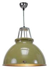 Titan  olive green pendant lamp large model without glass. Original BTC. 