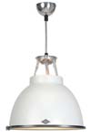 Titan white medium pendant lamp with wired glass . Original BTC. 