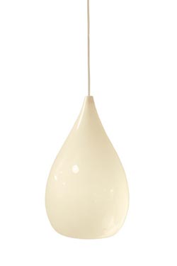 Suspension simple en porcelaine fine couleur naturelle Drop One . Original BTC. 