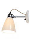 Hector wall lamp with switch and medium shade white. Original BTC. 