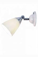 Mann wall lamp ogive shape white porcelain shade. Original BTC. 