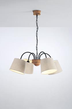 Bamboo Fogo lustre 4 lumières en bois . Paulo Coelho. 