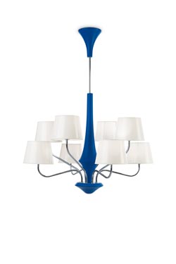Lustre bleu Conic Mate 8 lumières. Paulo Coelho. 