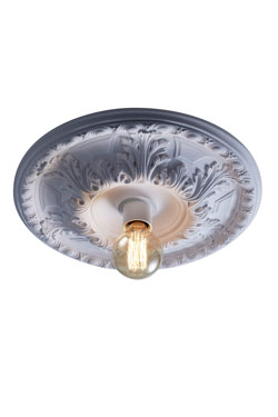 Solférino classic floral moulded plaster ceiling light. RADAR. 