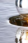 Large contemporary suspension in hammered glass Zénith Mirage. RADAR. 
