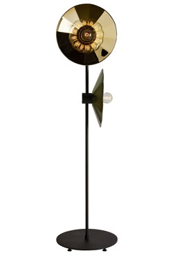 2-light gold glass floor lamp Cometa. RADAR. 