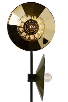 2-light gold glass floor lamp Cometa. RADAR. 