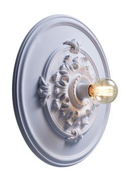 Classic 19th century ceiling light in white plaster Rivoli. RADAR. 