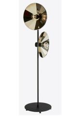 2-light gold glass floor lamp Cometa. RADAR. 2-light gold glass floor lamp Cometa. RADAR.