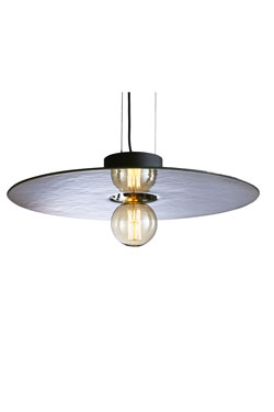 Large contemporary suspension in hammered glass Zénith Mirage. RADAR. 