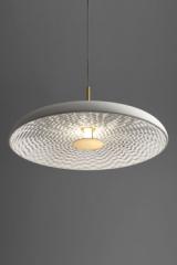 Pulse engraved plaster dome pendant 60cm. RADAR. Pulse engraved plaster dome pendant 60cm. RADAR.
